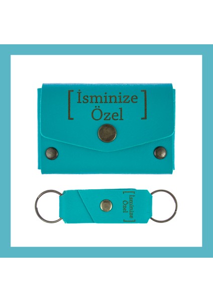 Koyu Turkuaz, Sevgilinize Özel Kalpli ve Harf Işlemeli Cüzdan & Anahtarlık Seti, Romantik Seçenek modelleri