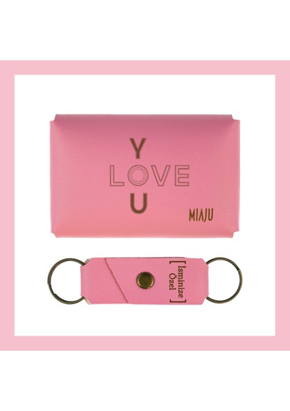 Pembe Renk, I Love You Sevenlere, Isme Özel Cüzdan ve Anahtarlık Set, Efsane Hatıra Takım fiyatları