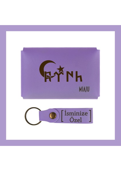 Mor Menekşe, Göktürk Motifleriyle Bezenmiş Isme Özel Cüzdan ve Anahtarlık, Kültürünü Yanında Taşı fiyatları