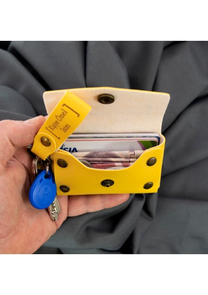 Sarı Renk, Göktürkçe Türk Desenli, Kişiye, Isme Özel Cüzdan ve Anahtarlık Set, Sevgiliye Esas modelleri