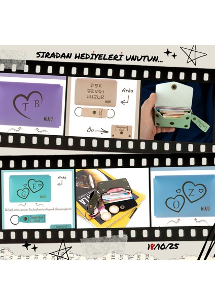 Pembe, Isme Özel Kalpli Cüzdan & Anahtarlık Set Sevgilinize Şık ve Romantik Sevgililer Günü si modelleri