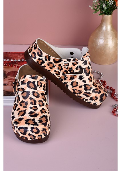 3025 Leopar Desen Ortopedik Anatomik Terlik
