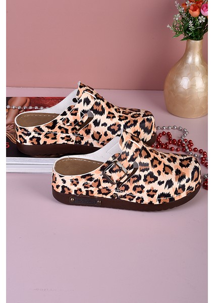 3025 Leopar Desen Ortopedik Anatomik Terlik