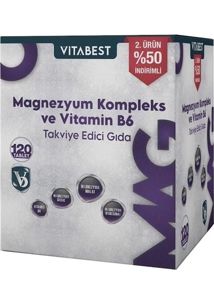 Magnezyum Kompleks ve Vitamin B6 60 Tablet