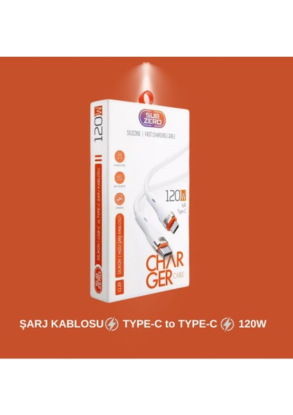 Samsung Galaxy F12 Uyumlu 120W Pd Type-C Hızlı Şarj Data Kablosu 1mt (Saliseli Orginal Subzero )