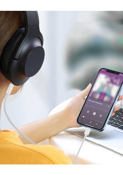 Ses Kontrol Butonlu Type-C To Aux Kablolu 3.5mm Jack Adaptör Çevirici Tak & Çalıştır 1 Metre Kablo fırsatları