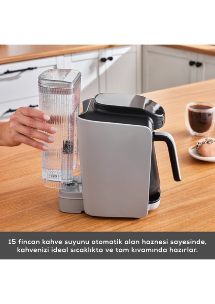 Hatır Otomatik Su Alma Hazneli Türk Kahve Makinesi Cool Gray