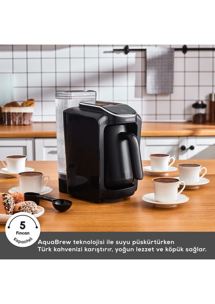 Hatır Otomatik Su Alma Hazneli Türk Kahve Makinesi Black