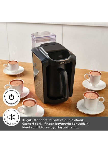 Hatır Otomatik Su Alma Hazneli Türk Kahve Makinesi Black