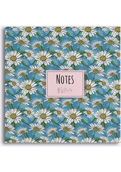 Beyaz Papatya Kenar Baskılı Defter, 16X16 cm fiyatları