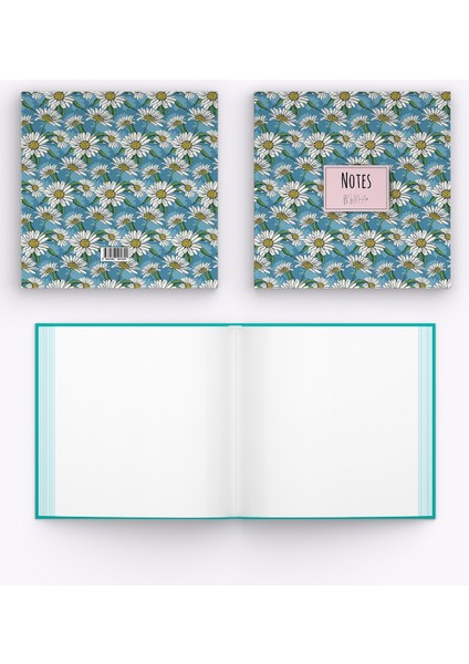 Beyaz Papatya Kenar Baskılı Defter, 16X16 cm fırsatları