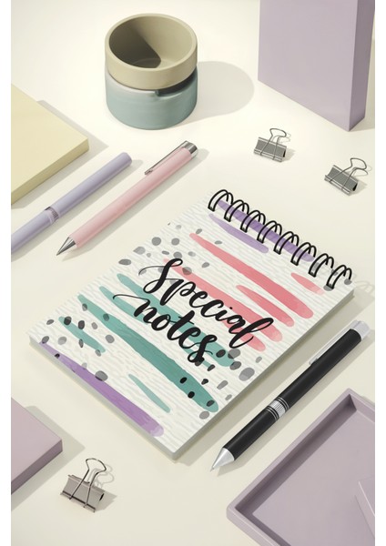 Special Notes Sert Kapak Spiralli Bloknot, 12X17 cm