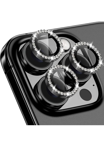 Iphone 16 Pro Max & 16 Pro Uyumlu Taşlı Kamera Koruyucu Premium Görünüm ve Kalite Netliği Korur