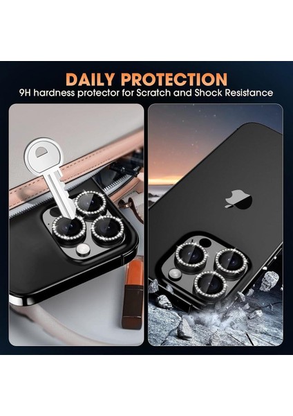 Iphone 16 Pro Max & 16 Pro Uyumlu Taşlı Kamera Koruyucu Premium Görünüm ve Kalite Netliği Korur fiyatları