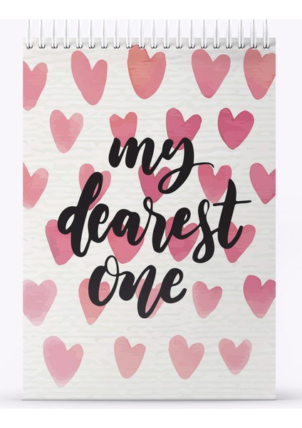 My Dearest One Sert Kapak Spiralli Bloknot, 12X17 cm