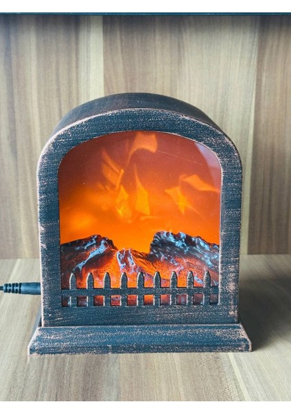 Dekoratif Elektrikli Şömine USB ve Pilli Isıtıcı Görünümlü Şömine