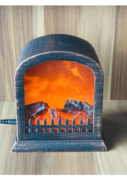 Dekoratif Elektrikli Şömine USB ve Pilli Isıtıcı Görünümlü Şömine fırsatları