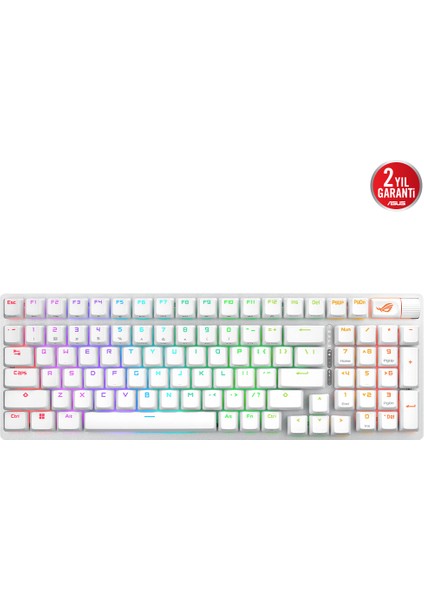 Rog Strıx Scope Iı 96 Wıreless Oyuncu Klavyesi Rog Nx Snow Mekanik Swıtch Aura Sync Rgb ve Bilek Desteği Ingilizce Beyaz