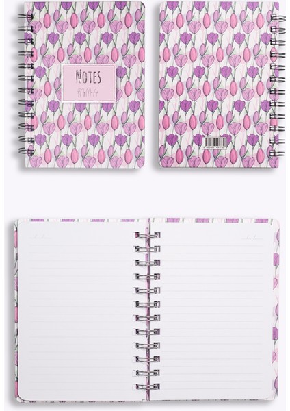 Tulip-Mini Sert Kapak Spiralli Defter, 12X17 cm