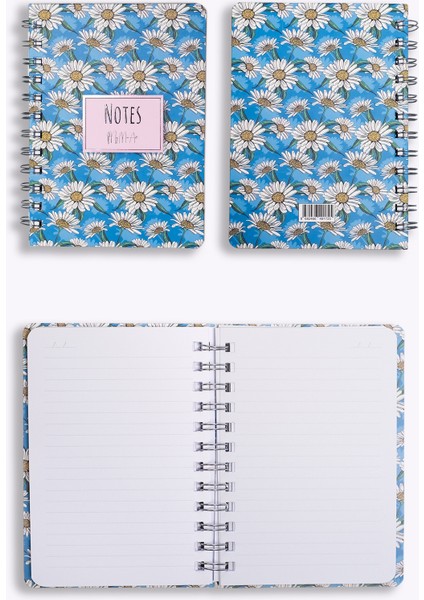 Daisy-Mini Sert Kapak Spiralli Defter, 12X17 cm fırsatları