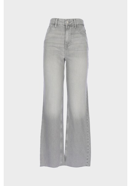 Diana Gri Yüksek Bel Patı Fermuarlı Jean Pantolon C 4518-117