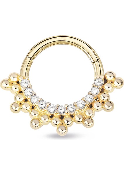 Top Toplu Sıra Taşlı Altın Helix Piercing