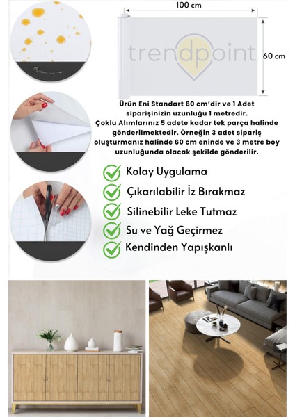 Kendinden Yapışkanlı 60 cm×100 cm Parke Görünümlü Premium Zemin Duvar Kağıdı Dolap Kaplama indirimleri
