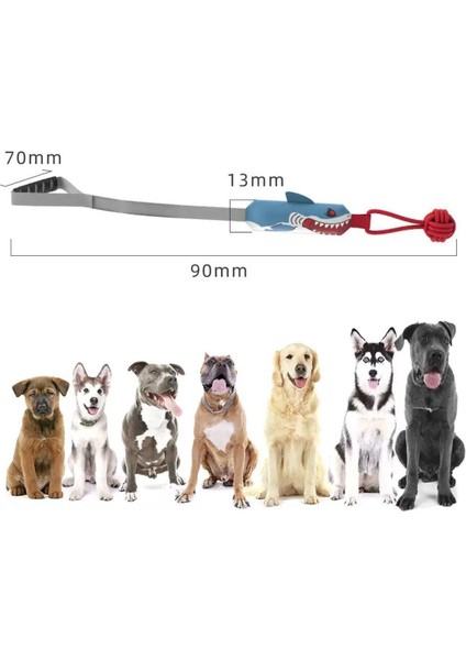 Köpek Için Sesli Halat Çekiş Oyuncağı Köpek Balığı Şeklinde Kemirme ve Isırma Oyuncağı