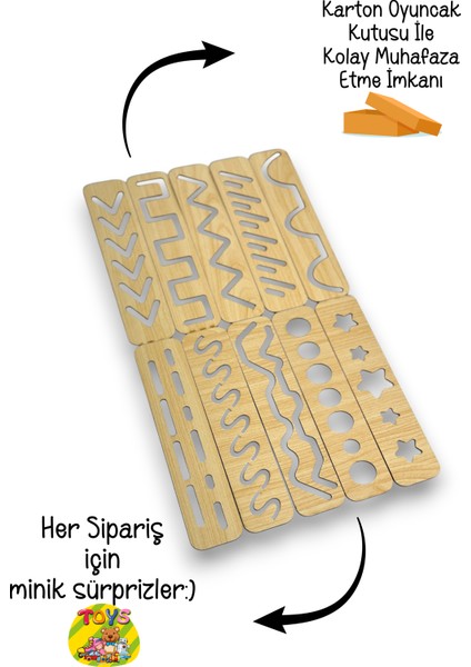 Çizgi Çalışması Kalem Tutma Becerisini Geliştiren Set 10'lu Çizgi Çalışması