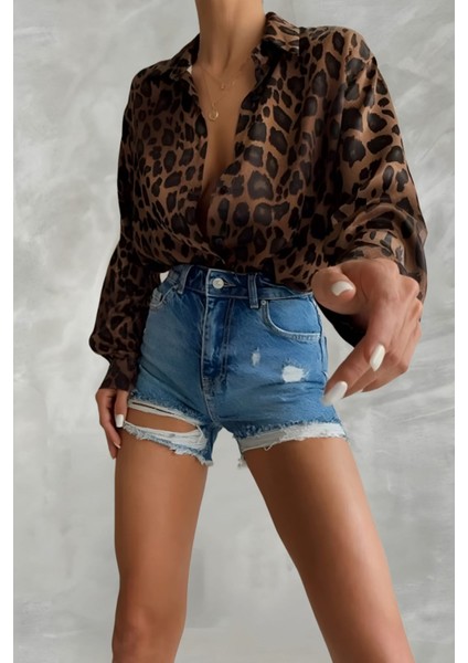 Leopar Saten Gömlek fiyatları