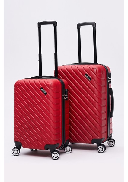 3'lü Valiz Seti Elatae Pro Abs Valiz Orta - Kabin Boy ve Makyaj Kırmızı 1001 fırsatları