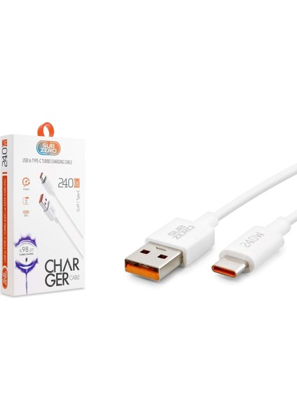 Vivo Y22S Uyumlu 240W Pd Type-C Hızlı Şarj Data Kablosu 1mt (Saliseli Orginal Subzero )