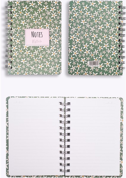 Startflower-Mini Sert Kapak Spiralli Defter, 12X17 cm fırsatları