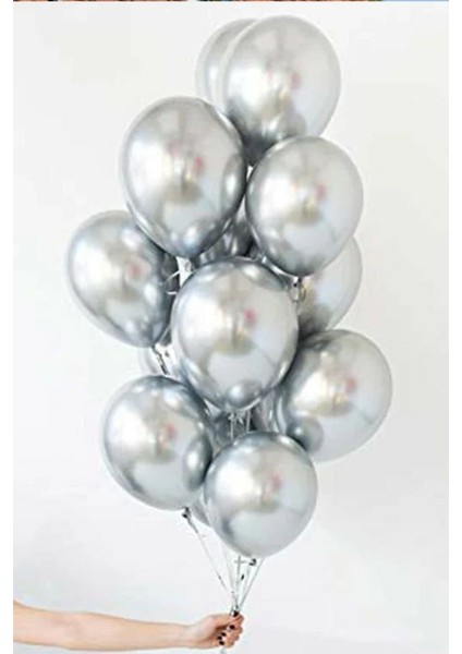 Gümüş Krom Balon 7 Adet 12INÇ