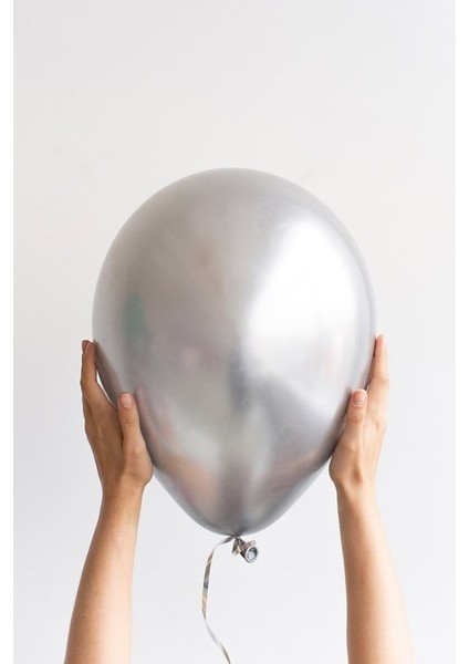 Gümüş Krom Balon 7 Adet 12INÇ