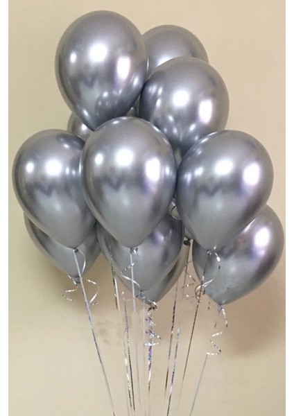 Gümüş Krom Balon 7 Adet 12INÇ