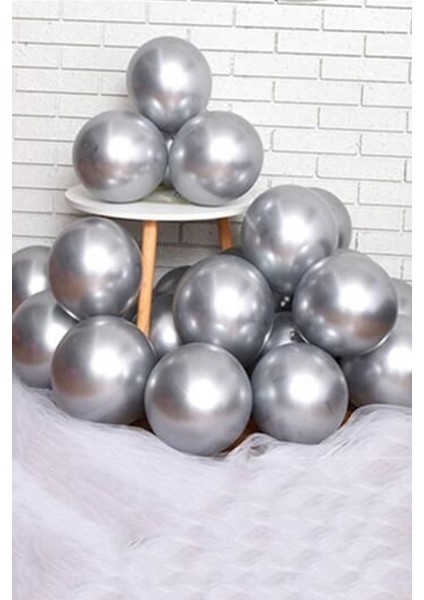 Gümüş Krom Balon 7 Adet 12INÇ