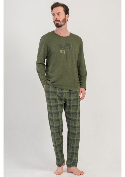 Erkek Uzun Kol Yeşil Pijama Takımı C4T1N5O804