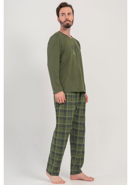 Erkek Uzun Kol Yeşil Pijama Takımı C4T1N5O804