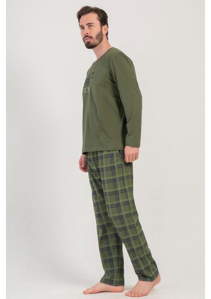 Erkek Uzun Kol Yeşil Pijama Takımı C4T1N5O804