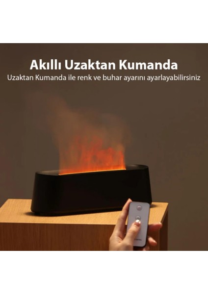 Uzaktan Kumandalı 6 Renk Alev Desenli Ultrasonik Hava Nemlendici ve Alev Aroma Difüzörü 250 M fırsatları