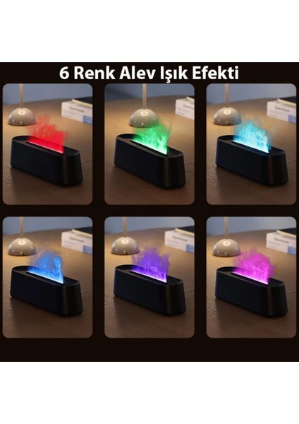 Uzaktan Kumandalı 6 Renk Alev Desenli Ultrasonik Hava Nemlendici ve Alev Aroma Difüzörü 250 M indirimleri