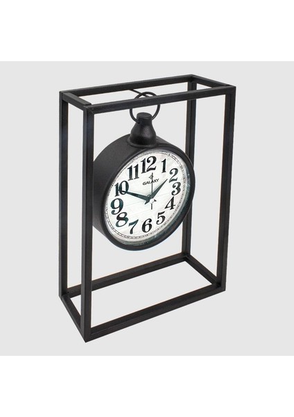 Siyah Metal Masa Saati Modern