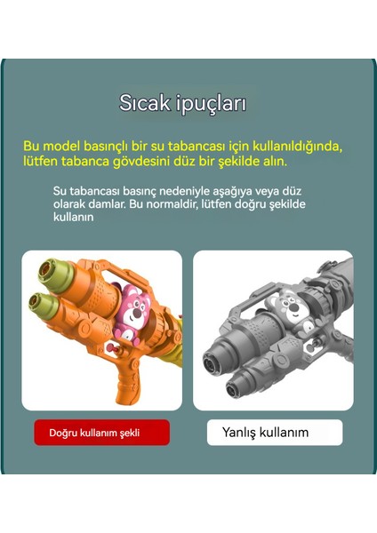 Çocuk Çift Başlı Su Püskürtme Tabancası Su Oyuncakları (Yurt Dışından)