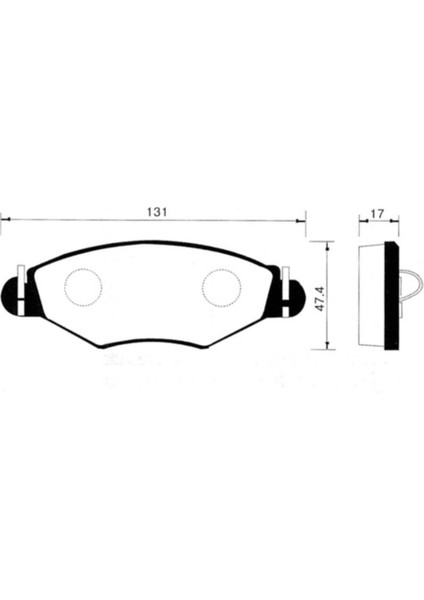 Balata On ( 206=PEUGEOT=01- ) Sekmanlı Tıp ( 131X48X18)