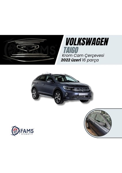 Volkswagen Taigo 2022 > Krom Cam Çerçevesi 16 Parça Paslanmaz Çelik