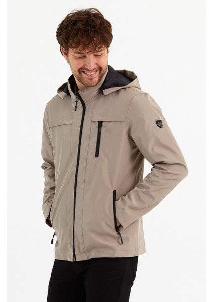 Yeni Sezon Erkek Krem Kapüşonlu İç Cepli Su Ve Rüzgar Geçirmez Mevsimlik&Yazlık Mont fiyatları