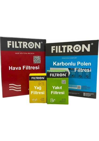 Mercedes C220 Cdı OM611 W203 Filtron Filtre Bakım Seti 2000-2003 Hava+Yağ+Yakıt+Karbonlu Polen