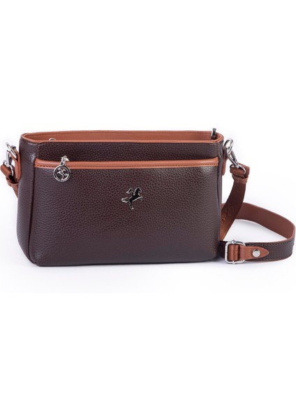 Kadın Çok Gözlü Ayarlanabilir Askılı Omuz ve Çapraz Çanta Kahve Taba Lopez