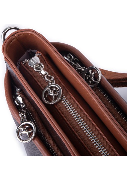 Kadın Çok Gözlü Ayarlanabilir Askılı Omuz ve Çapraz Çanta Kahve Taba Lopez modelleri